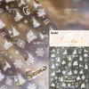 Silver White Snowflake Rhinestone Star Love Lace Winter Chic Snow Shiny Chic Delicate 5D Nail Art Stickers Manicure Decals