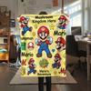 1PC Super Mario Poster Patterned Flannel Blanket Suitable For All Seasons For Home Decor Warmth And Comfort Gifts Holiday Present