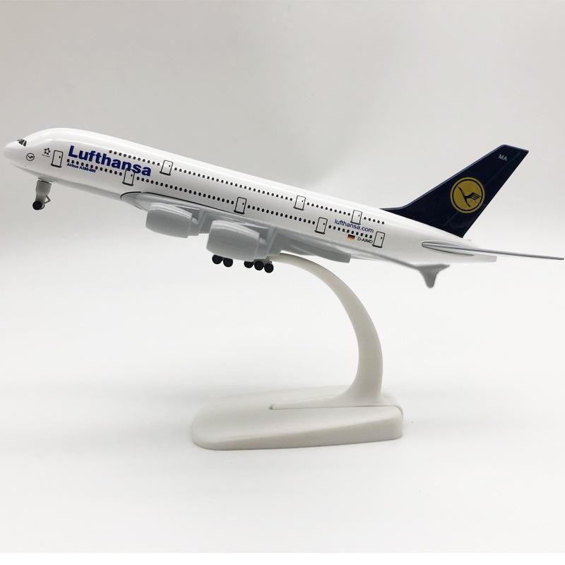 Модель самолета Lufthansa A380 20 см, сплав