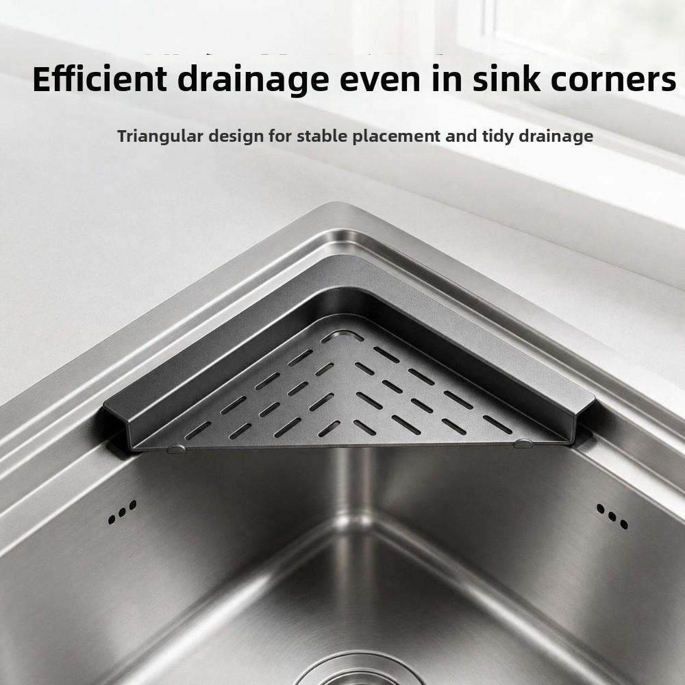 Punch-free Sink Corner Rack Waterproof Sink Drain Shelf Dishcloth Sponge Stand Bathroom