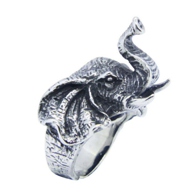 Thai Vintage Elephant Punk Jewelry Ring