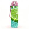 1PC Fresh Lime Slice Ice Water Print 750ml Color Plastic Sports Water Bottle Leakproof Flip Straw Lid Suitable for Sports Office Home Use