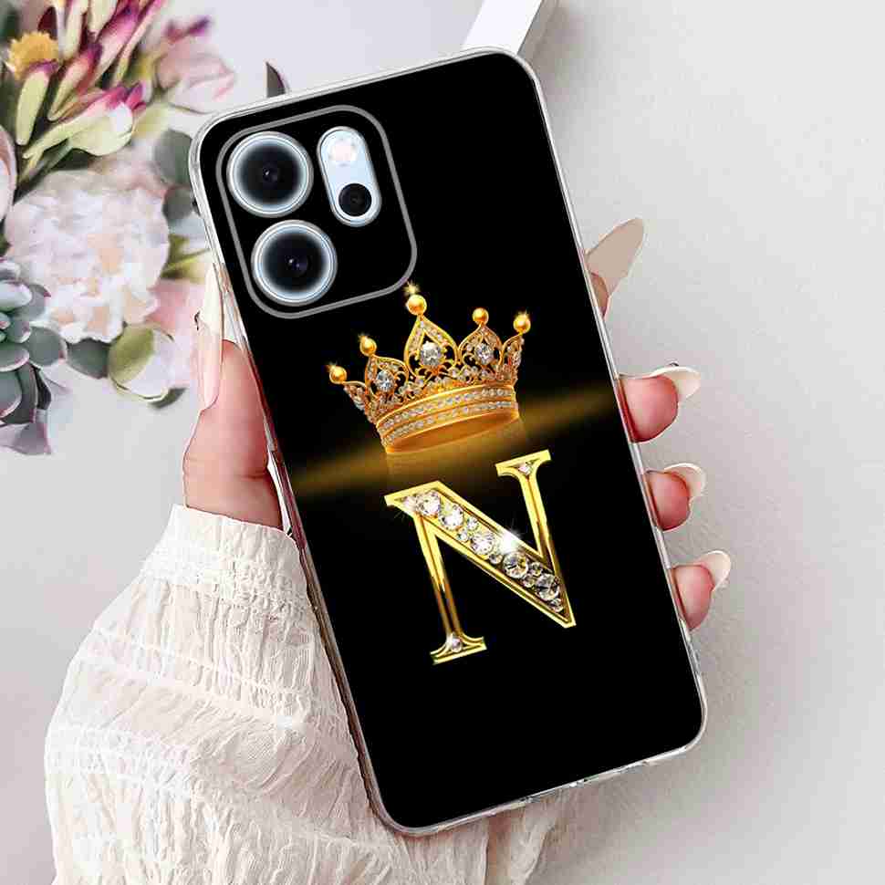 Чехол для Oppo Reno14 F 5G 6.57" Популярный дизайн Буквы A-Z Корона ТПУ Мягкий силиконовый чехол Для телефона Oppo Reno 14F CPH2743