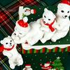 Cute Winter Holiday Decorations Resin Polar Bear Ornament, White Hanging Figurine with Hat And Scarf for Collectibles Living Room Christmas