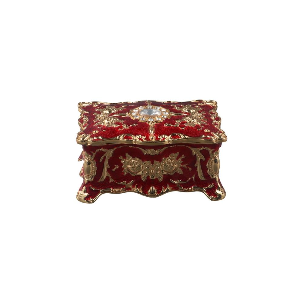 Металлическая Роскошная Винтажная Ретро Шкатулка для Ювелирных Изделий Органайзер для Безделушек Коробка для Хранения Контейнер для Косметики