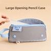 Simple Plaid Style Pencil Case Large Capacity Stationery Organizer Handheld Pen Bag  Gifts