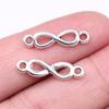 40 шт., подвески с символом бесконечности, кулон, ожерелье, античное серебро, цвет 21X5 мм