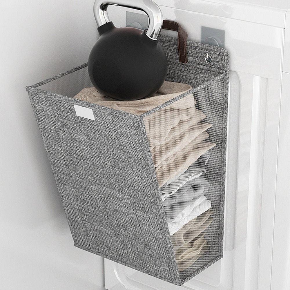 Wall-mounted Dirty Clothes Basket Punch Free Collapsible Laundry Basket  Wardrobe