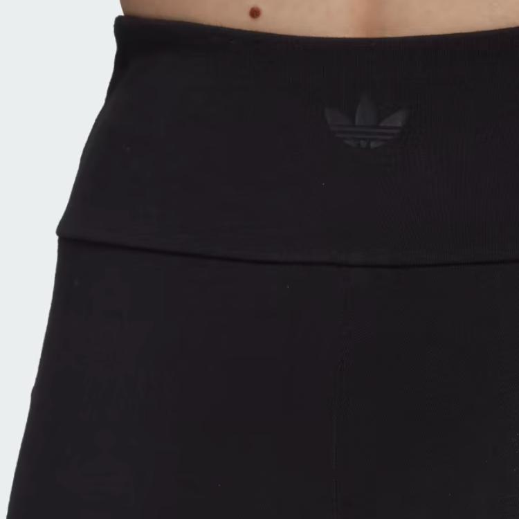 Adidas Originals Logo Print Elastic Waist Leggings Women Bottoms Black HM1766