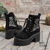 European and American Large Size 2025 Autumn and Winter New Foreign Trade Waterproof Table Elf Platform Fashion Boots Women's Short Boots Boots