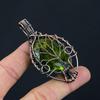 Древо Жизни Перидот Драгоценный Камень Медная Проволока Обертка Ювелирные Изделия Ручной Работы Кулон Подарок Для Нее