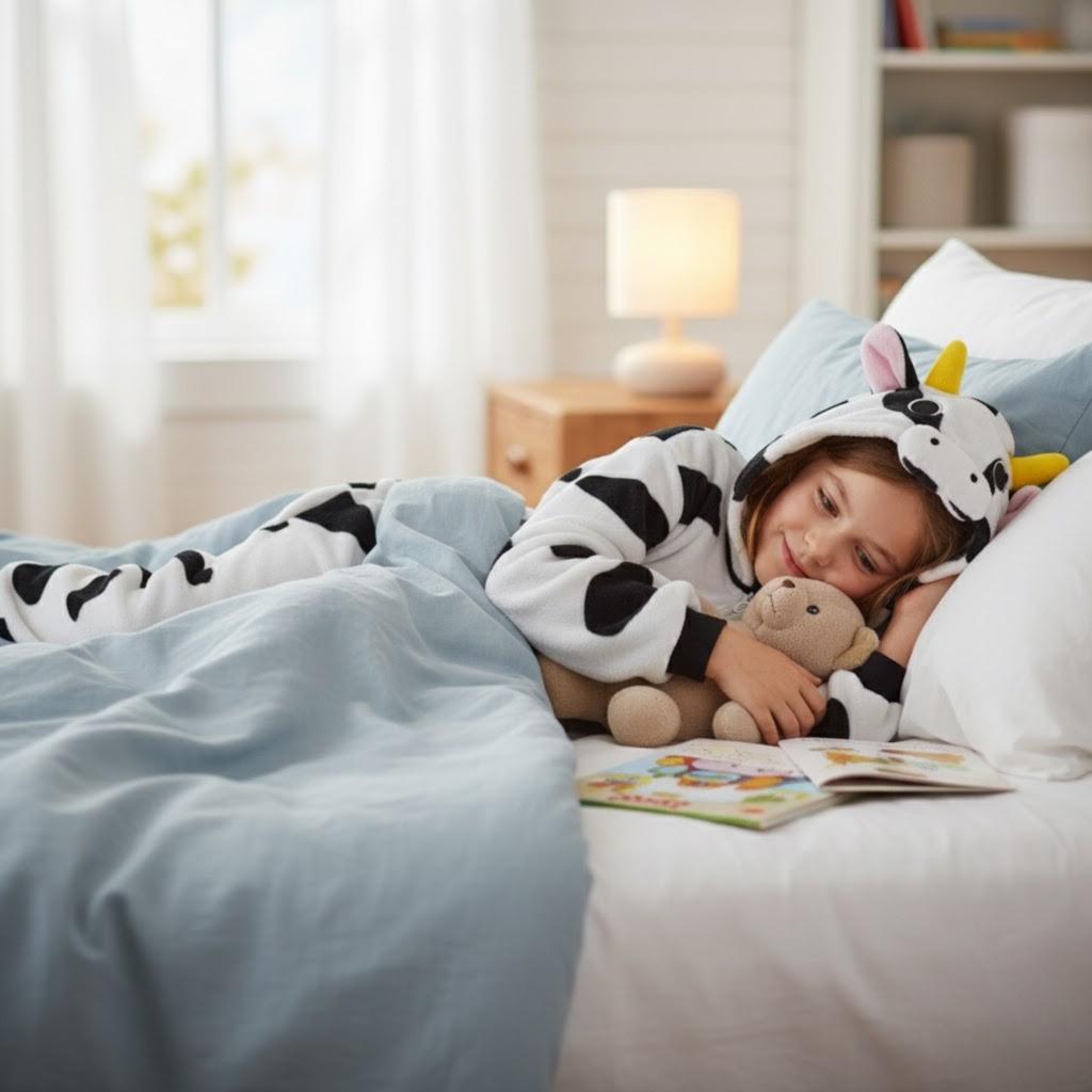 Cow warm one-piece pajamas children's costume kigurumi tracksuit 146-152 Onesie children 015pcN cow - 146-152
