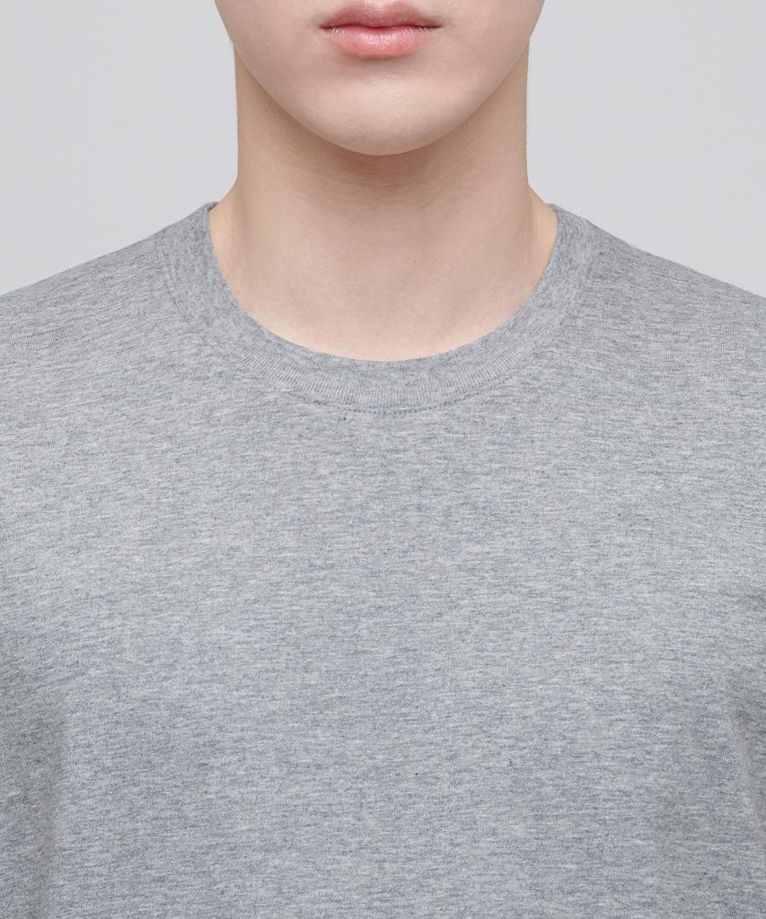 MUSINSA STANDARD [Cooltandard] Crew Neck Long Sleeve T-Shirt [Medium Gray]