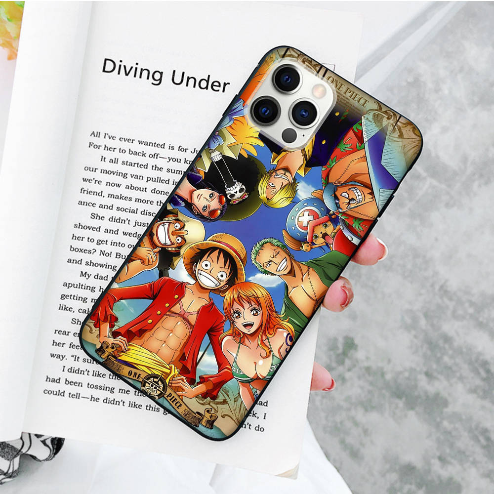 JW59 One Piece аниме черный мягкий чехол для Samsung Note 20 Lite S24 Ultra S23 A03 A05 A06 A11 A71 A15 A16 A13 A24 A25 A33 A52 A53 A50 M55 M35 Plus