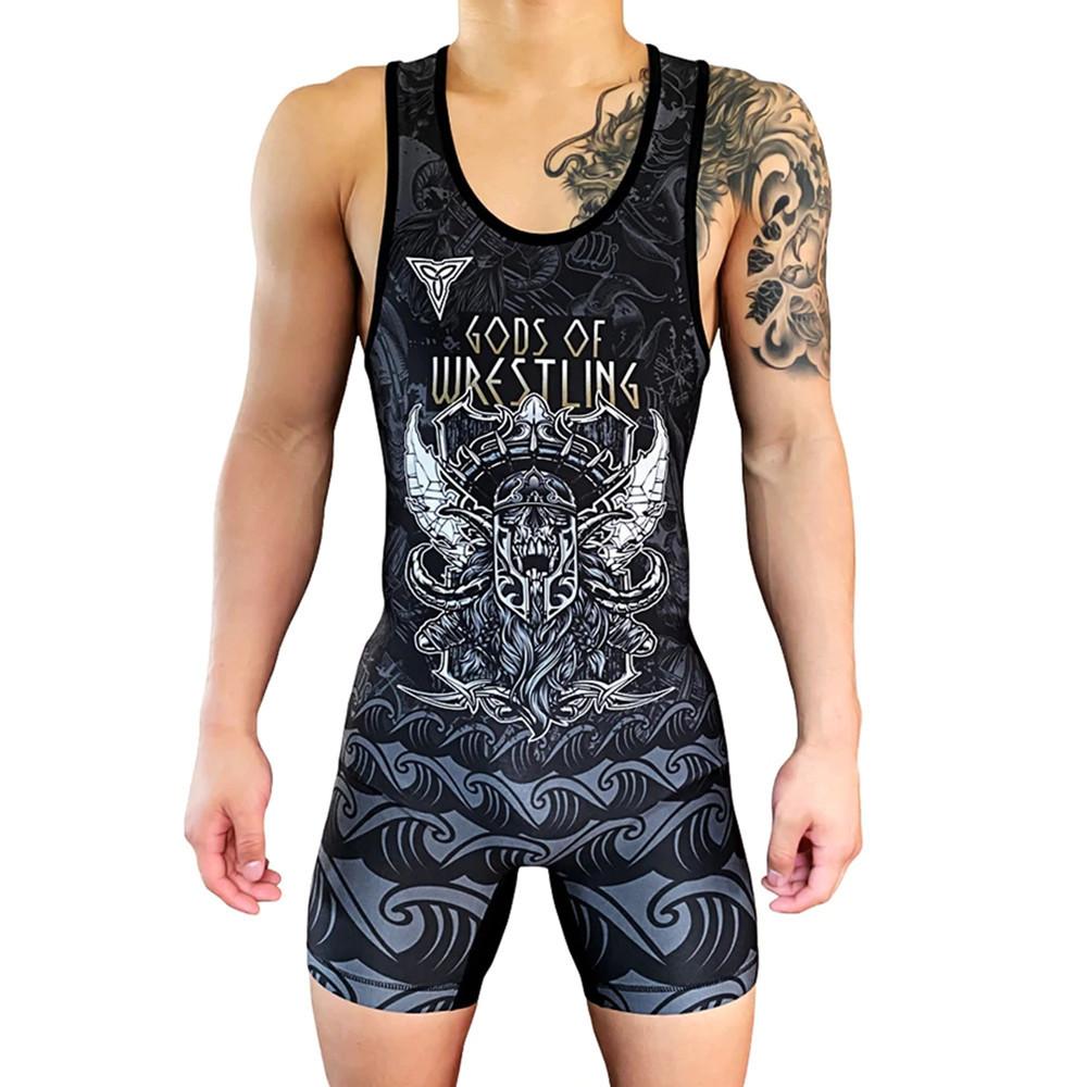 Wrestlewear onesie men's adult weight training competition one-piece swimsuit equipment