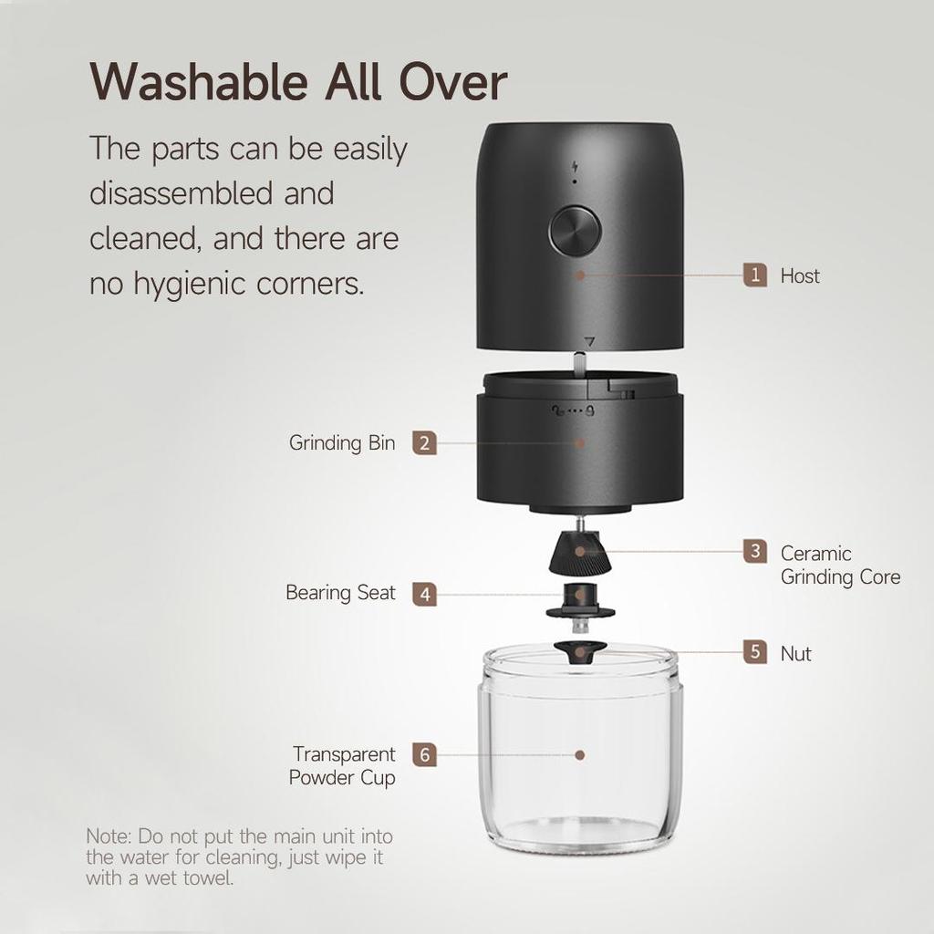 Xiaomi KLT портативная кофемолка электрическая USB перезаряжаемая домашняя уличная профессия регулируемая помол кофе в зернах для кухни