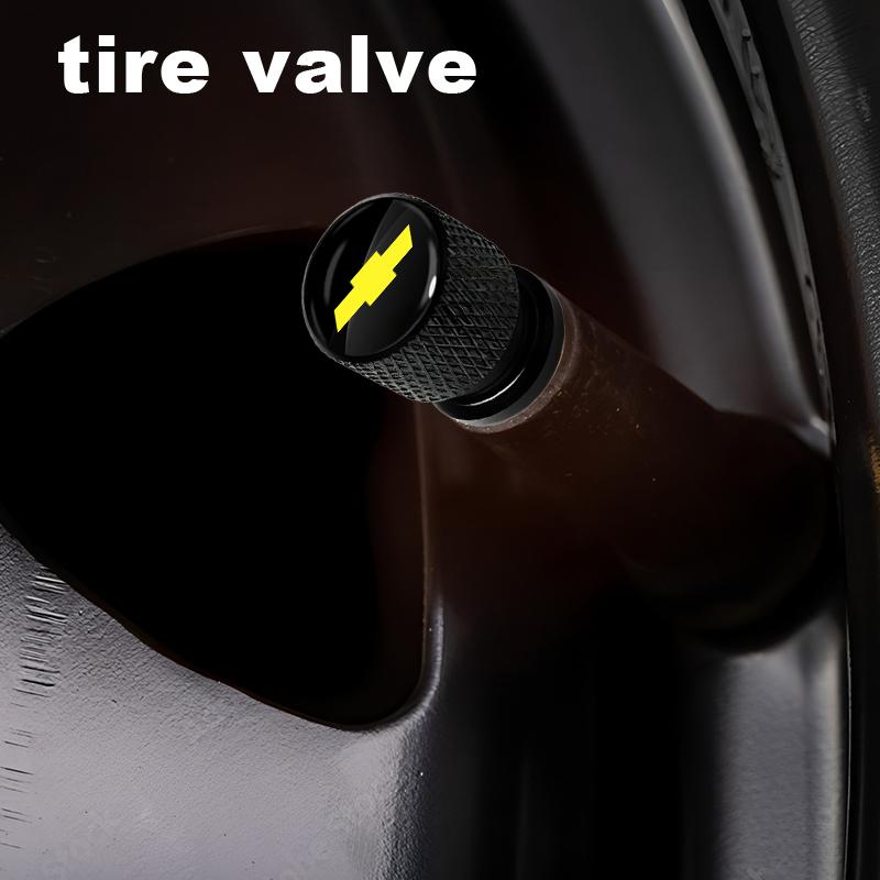 4pcs Car Wheel Tire Valve Caps Aluminum Airtight Covers Fit Chevrolet Silverado Impala Malibu Equinox Cruze Camaro Blazer Aveo