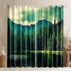 3D занавеска с принтом леса на заказ, зеленая лужайка, природа, сцена, оконные шторы для спальни, гостиной, тонкая занавеска, украшение