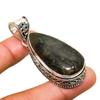 Labradorite Gemstone Handmade 925 Silver Plated Jewelry Pendant 2.08"