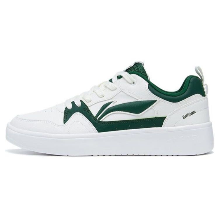 Li Ning Xing Chu 2.0 Non-Slip Wear-Resistant Low-Top Skate Shoes Men Sneakers White Green AGCT337-1