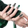 Ring Fashion Jewelry Chain Finger Nail Rings Protective Nail Rings Rings Sets Women Opening Rings