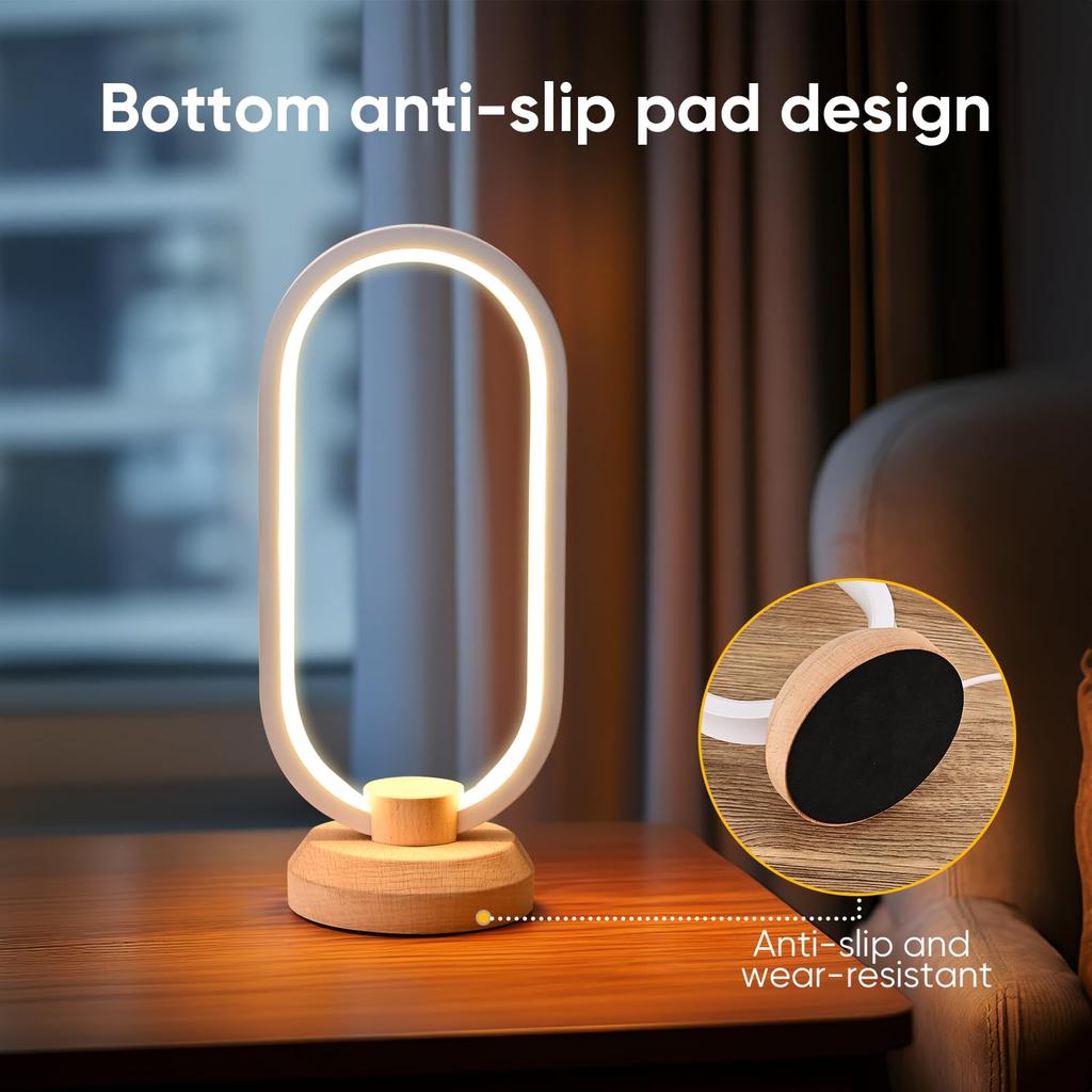 Modern Desk Lamp LED Wooden Table Bedroom Bedside Night Dimmable LED Creative Home Unique Housewarming Gift Lamp, Light, Lighting, Decoration,