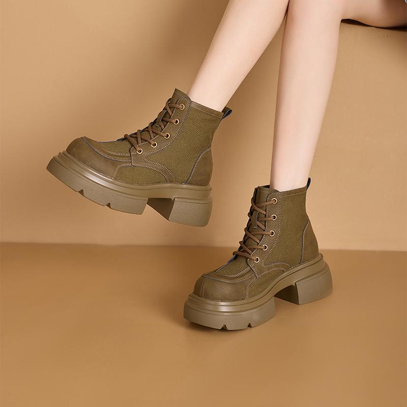 Женские ботильоны и короткие ботинки на шнуровке, дышащие, повседневные, женские ботинки, мотоботы, женские, для весны и осени