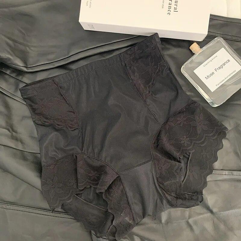 Нижнее белье, женские трусики, сексуальные кружевные трусики, большие размеры, M-XL, бесшовные трусы с высокой талией, трусы из ледяного шелка для девочек, женское нижнее белье
