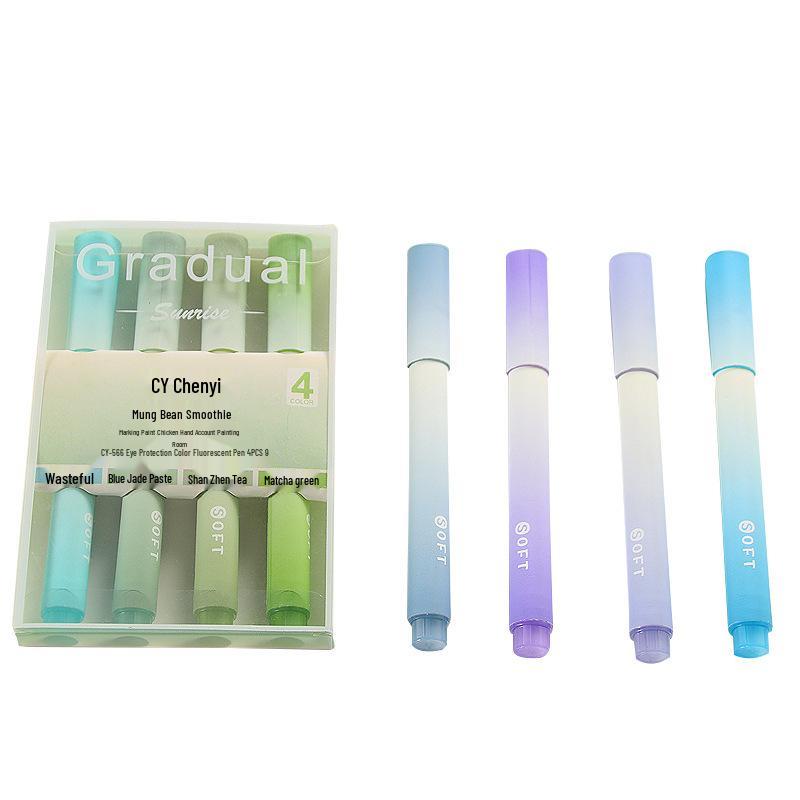 Gradient Fluorescent Highlighter: Eye-Safe, Large Capacity for Students