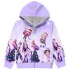 Children's Long-sleeved Loose-fitting Pullover Hoodie With Drawstring And Solid Color