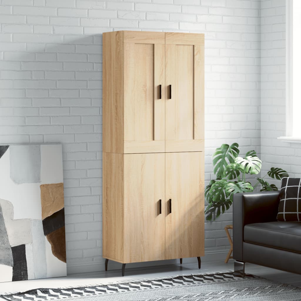 Highboard in Sonoma Oak Finish 69.5 x 34 x 180 cm Particleboard