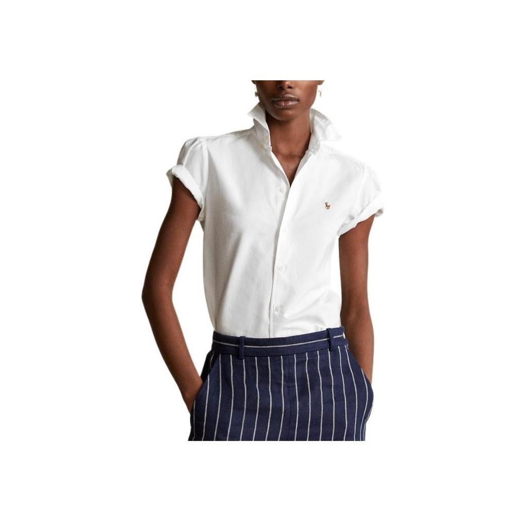 Polo Ralph Lauren Oxford Cloth Однотонная рубашка Женские рубашки Белые WMPOSHTNN820-034