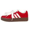 D PAD Spotted Catkin Slip Resistant Cushioning Abrasion Resistant Low Top Skateboard Shoes Unisex Red White JP8232(Team289-)
