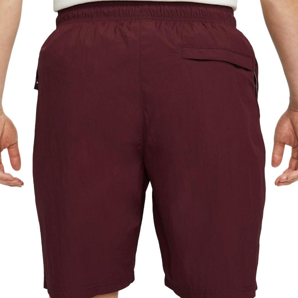 Nike Тканые шорты для бега Solo Swoosh, мужские штаны, темно-бордовые, DX0750-681