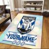 Custom Name Footscray Bulldogs Flannel Pattern Square Carpet,Area Rug,Carpet Rug for Living Room Bedroom Sofa Playroom Decor,Non-slip Floor Mat