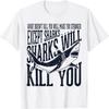 Смешная футболка "Акулы тебя убьют" Футболка с акулой-людоедом