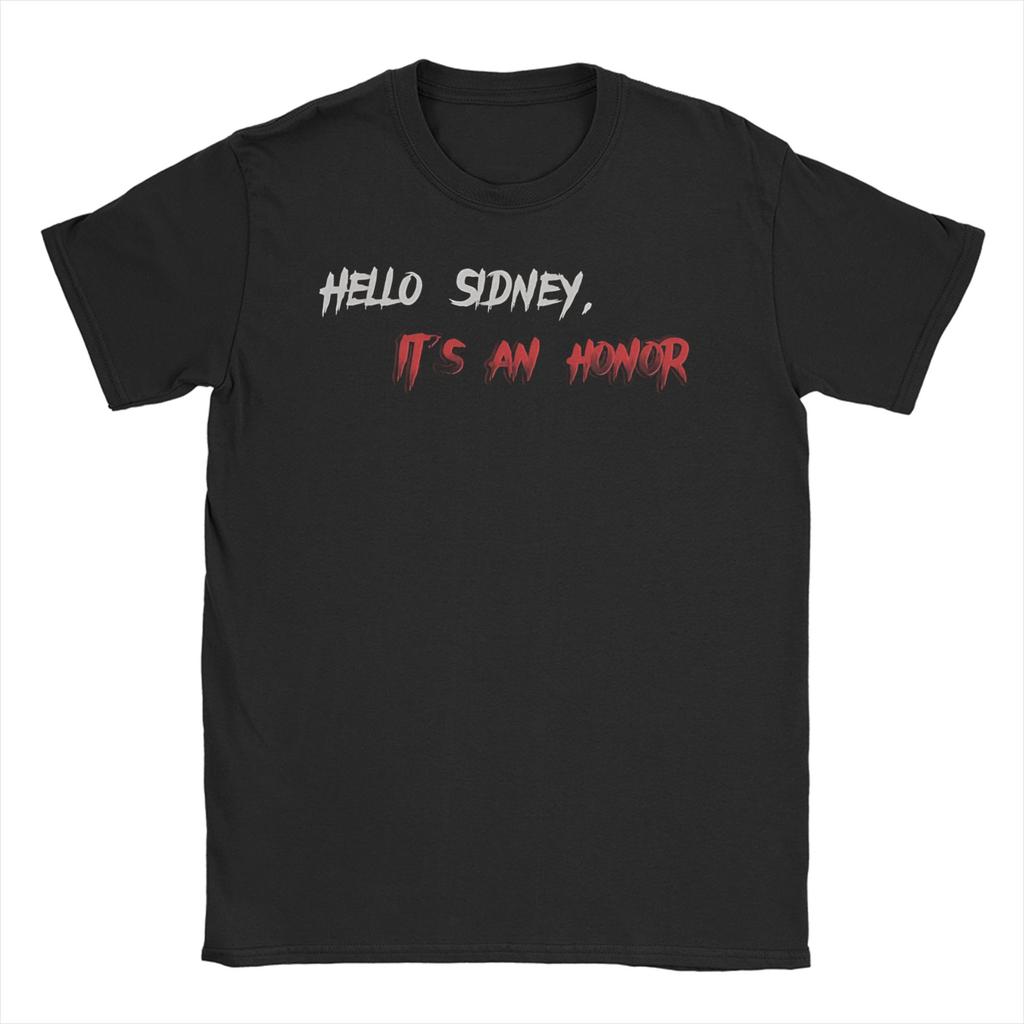 Unisex WoUnisexs TShirts Hello Sidney 30th Horror Movie Halloween Crazy Pure Cotton Tee Shirt Short Sleeve T Shirt O Neck Clothes