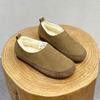 Fashion 2024 Winter New Pure Wool Genuine Leather Warm Shoes Flat Bottomed Soft Cowhide Thickened Women's Cotton Shoes