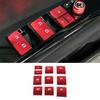 Alloy Window Lift Lock Switch Button Sticker Red For Toyota Camry 10PC 2018-