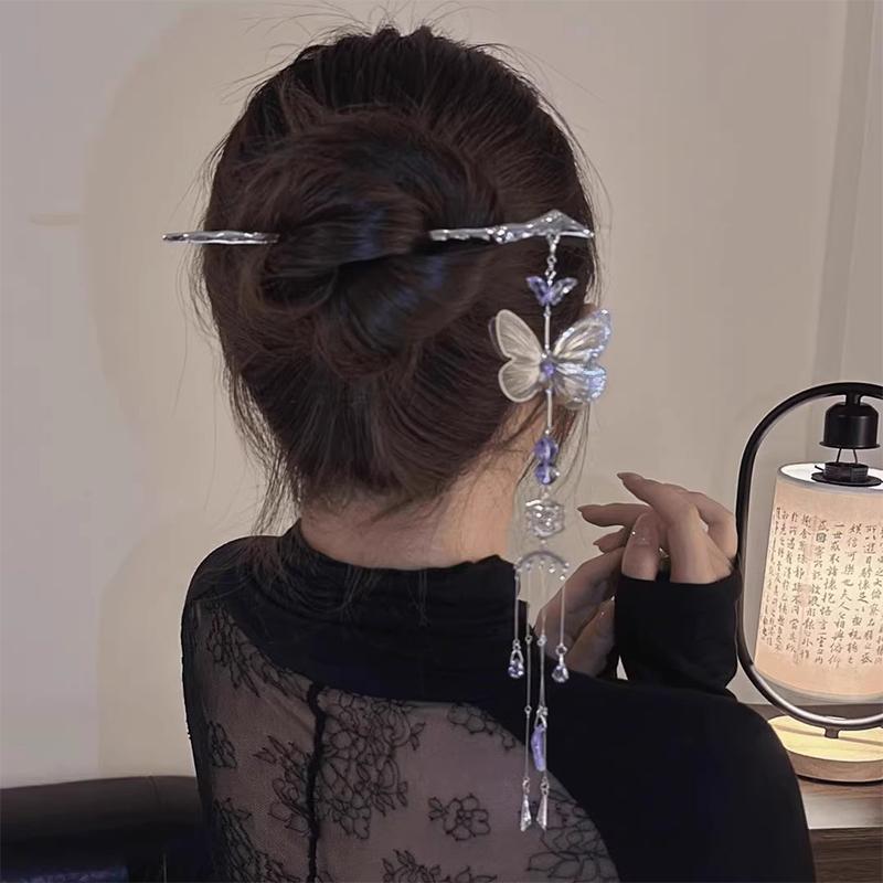 Vintage Butterfly Tassel Hair Sticks For Women Girls Chinese Style Hair Sticks Versatile Exquisite Hair Accessories Gifts
