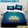 Custom Name Golden Marseille Emblem Bedding Set 3PCS Duvet Cover Closure Includes 1 Duvet Cover & 2 Pillowcases for All Seasons Bedroom Decor