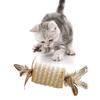 Cat Feather Toy Built-in Voice Bite-resistant Scratch-resistant Natural Feathers Pet Cat Kitten Scratching Roller Toy Pet Supplies