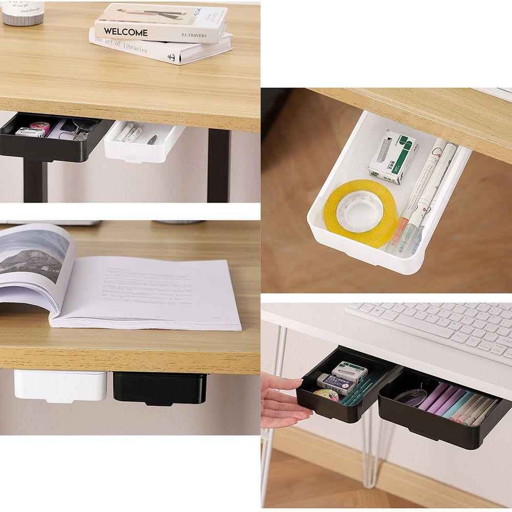 Box Storage Box Under The Desk Drawer Type Punch Free Invisible Drawer Organizer Storage Rack Box