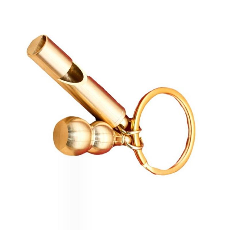 Брелок-свисток в форме полой тыквы из латуни для выживания на открытом воздухе, подвеска для ручной клади