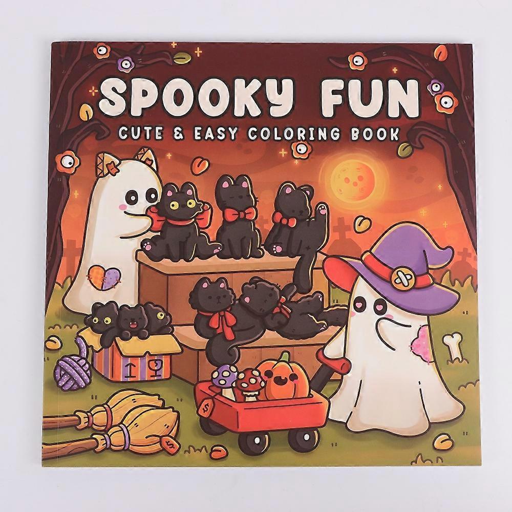 Spooky Fun: Coloring Book for Adults and Teens Featuring Cute Creepy Characters in Fun and Cozy Moments