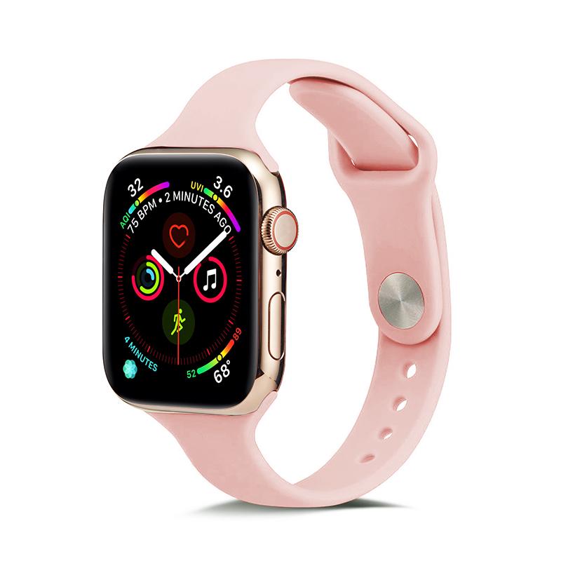 Мягкий тонкий силиконовый спортивный ремешок для Apple Watch 5 4 3 2 1 38 мм 42 мм, резиновый ремешок для часов для Iwatch series 5 4 40 мм 44 мм