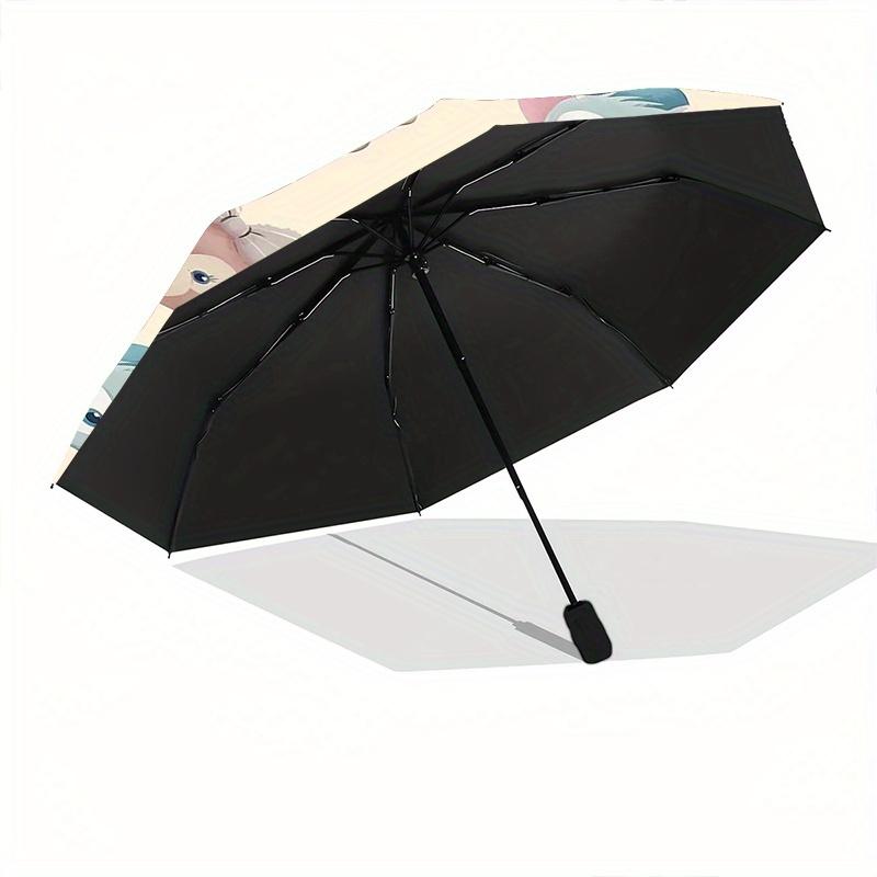 Gelatoni ShellieMay Duffy Automatic 3-Fold Cartoon Umbrella Design, Cute Cartoon Pattern, Portable Outdoor Umbrella, Perfect