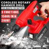 288VF Red Rechargeable Electric Impact Drill Rotary Hammer Cordless Brushles Hammer Electric Drill Tool