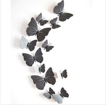 New Gossip Girl Same 12Pcs/Set 3D Butterfly Wall Stickers Living Room Butterflies Decors For Home Fridge Decoration
