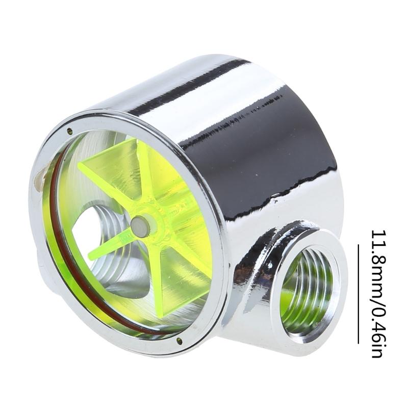 G1/4" Water Flow Indicator Flow Meter Indicator Compatible for W/ PC Water Cooling Acrylic & Metal Material Surface Poli
